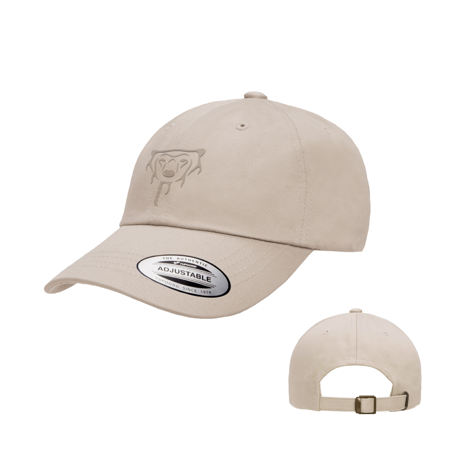 NAN Bear Embroidered Beige Adjustable Baseball Hat