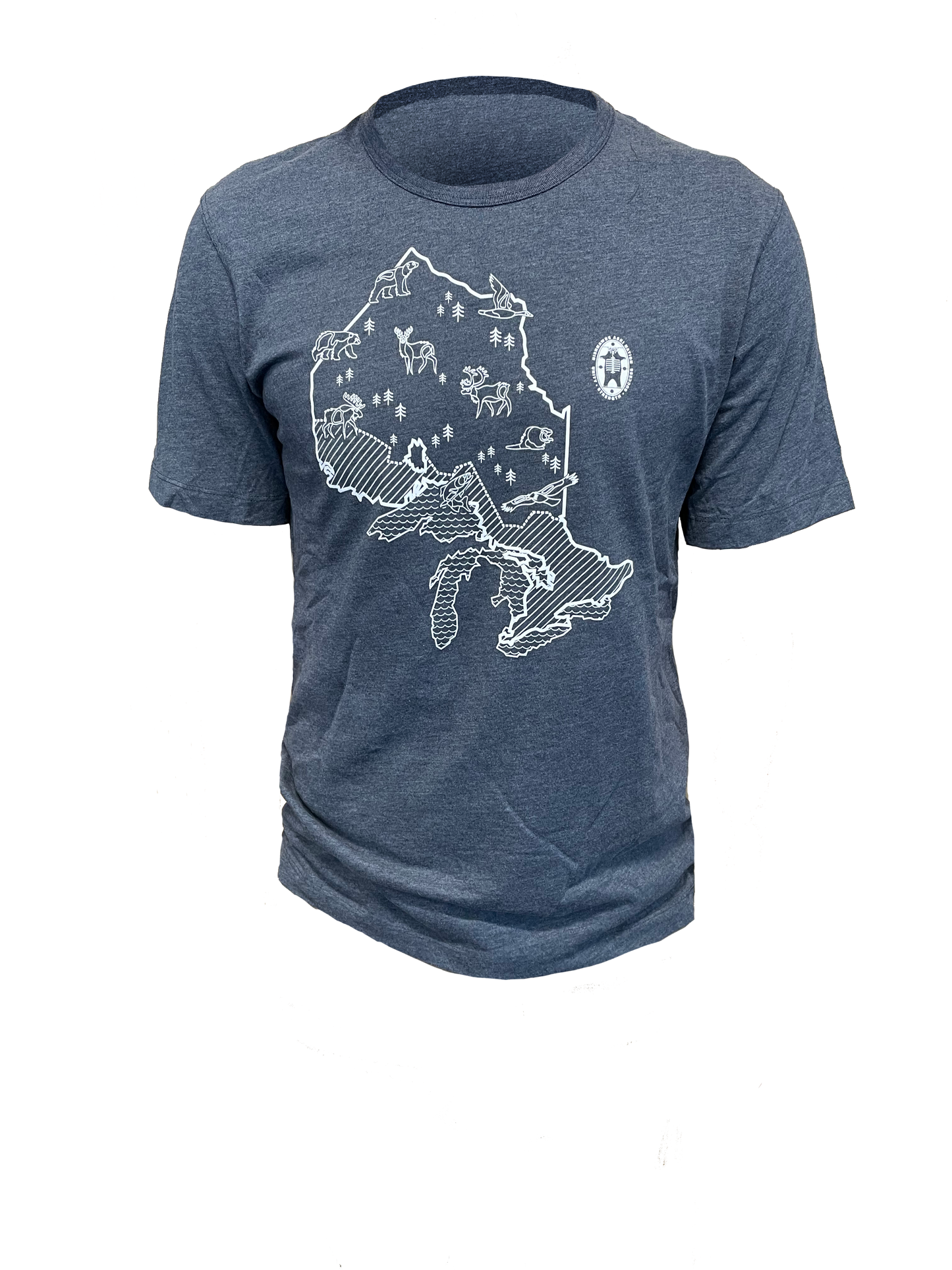 NAN White Map Heather Blue tshirt