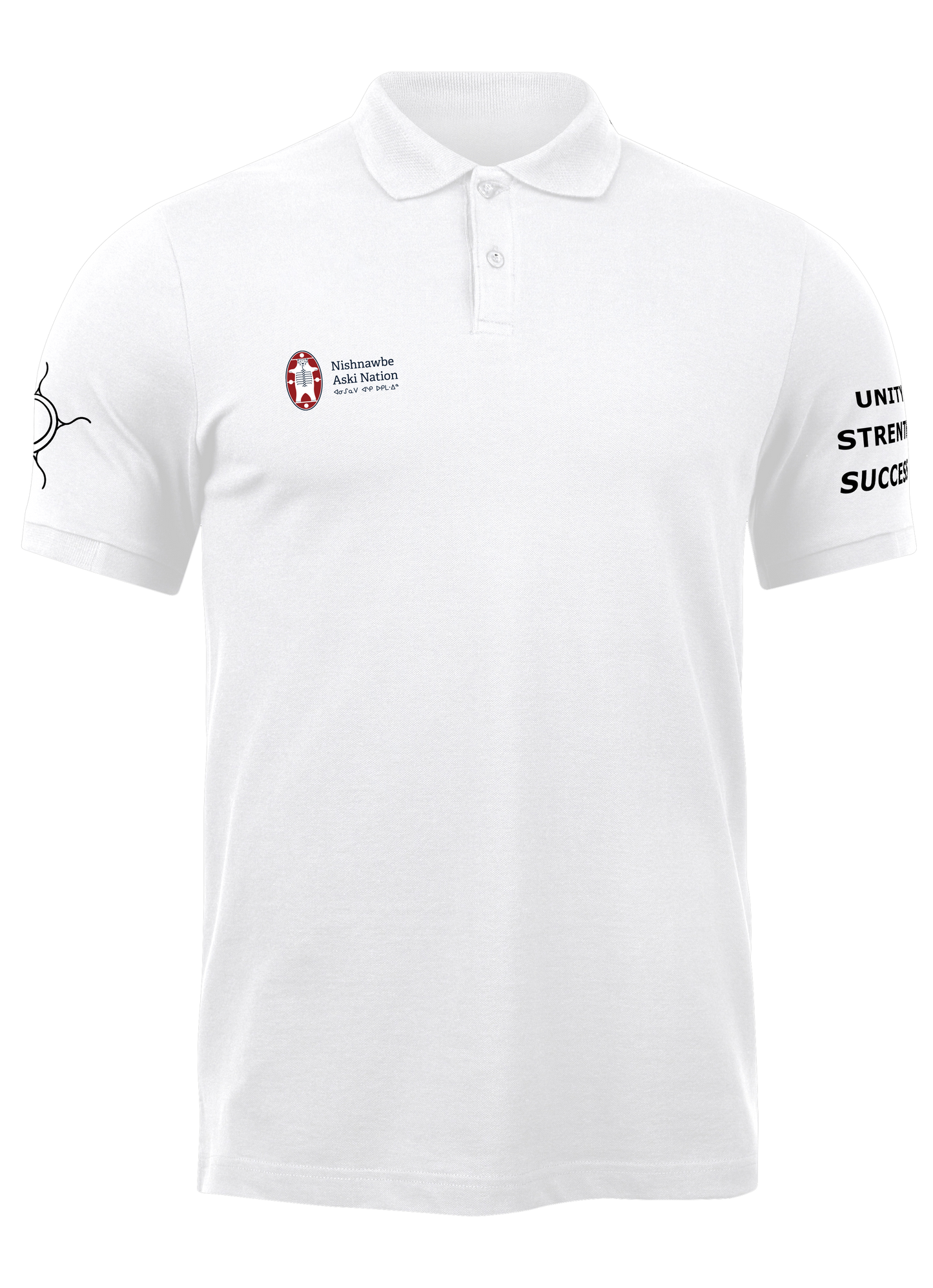 NAN Logo Unity Strength Success White Polo