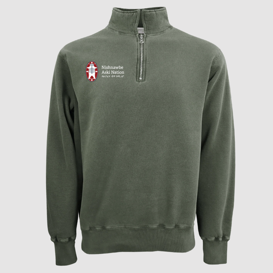 Green Quarter Zip Polo Sweatshirt