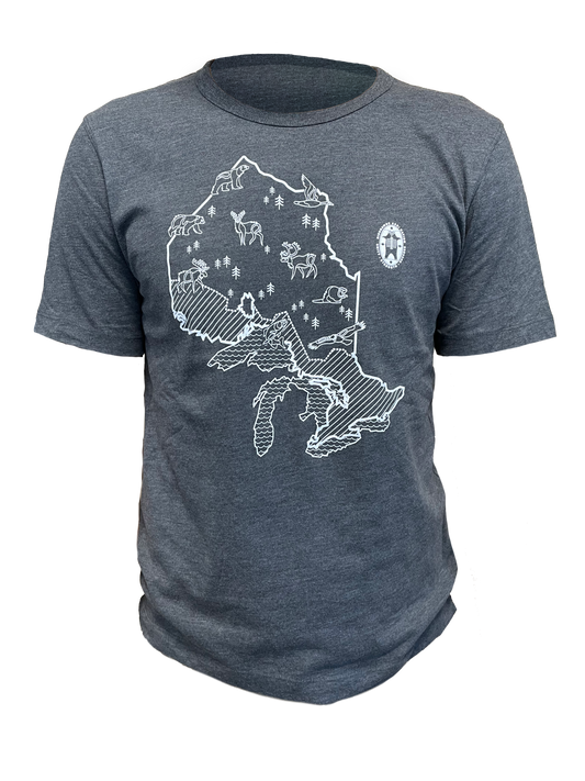 NAN White Map Grey Heather Tshirt
