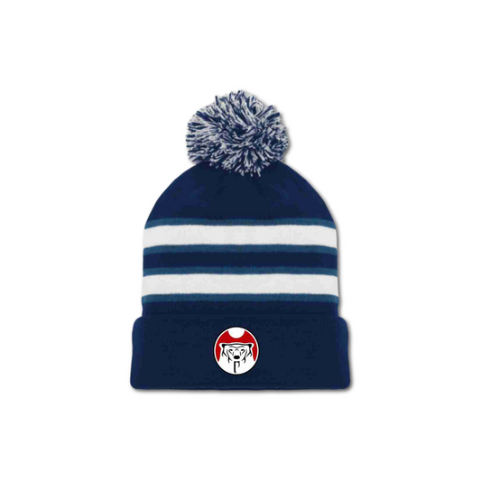 Stripe Pom-Pom Touque